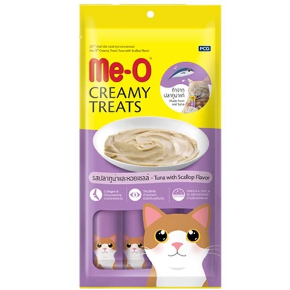 Me-O Creamy Treats Deniz Tarağı ve Ton Balıklı Ek Besin ve Kedi Ödülü 60 Gr ( 4 x 15 Gr )