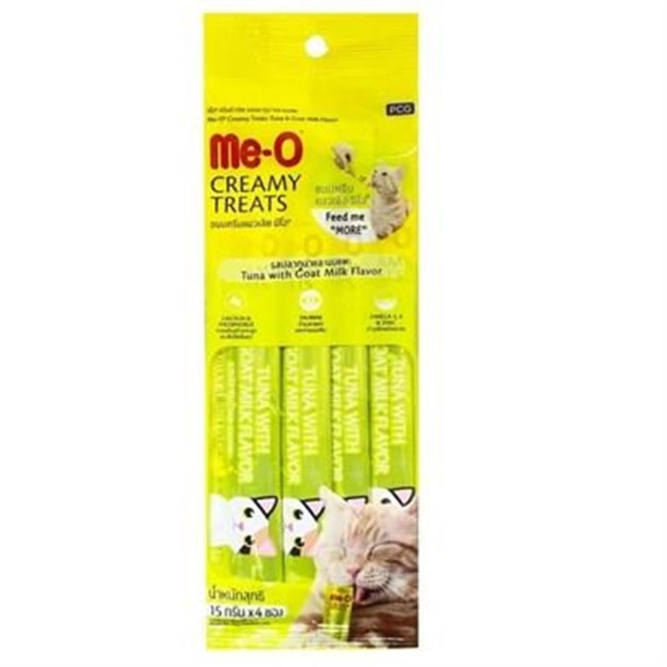 Me-O Creamy Treats Ton Balığı ve Keçi Sütlü Ek Besin ve Kedi Ödülü 60 Gr ( 4 x 15 Gr )