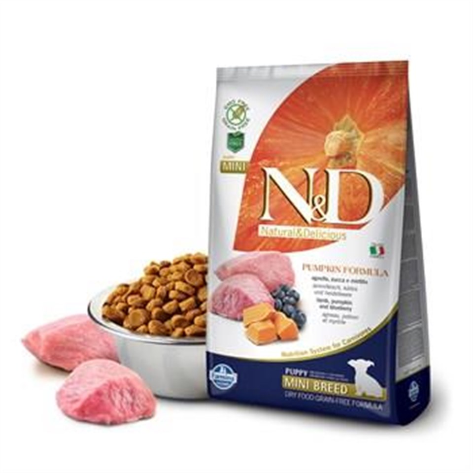 N&D Kuzu Etli Yaban Mersinli Balkabaklı Yavru Köpek Maması 7 Kg
