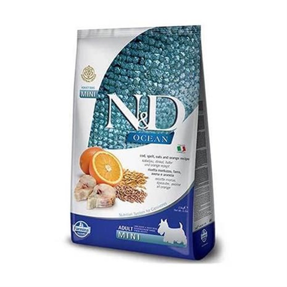 ND Ocean Düşük Tahıl Balık Portakal Küçük Irk Köpek Maması 2,5 Kg