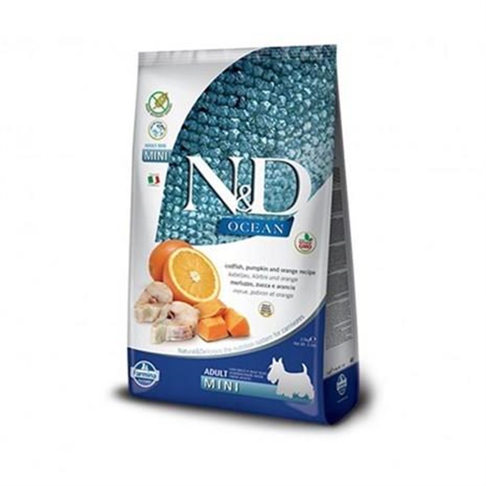 N&D OCEAN MORİNA BALIĞI PUMPKİN  & PORTAKAL ADULT  KÖPEK MAMASI 2,5 KG