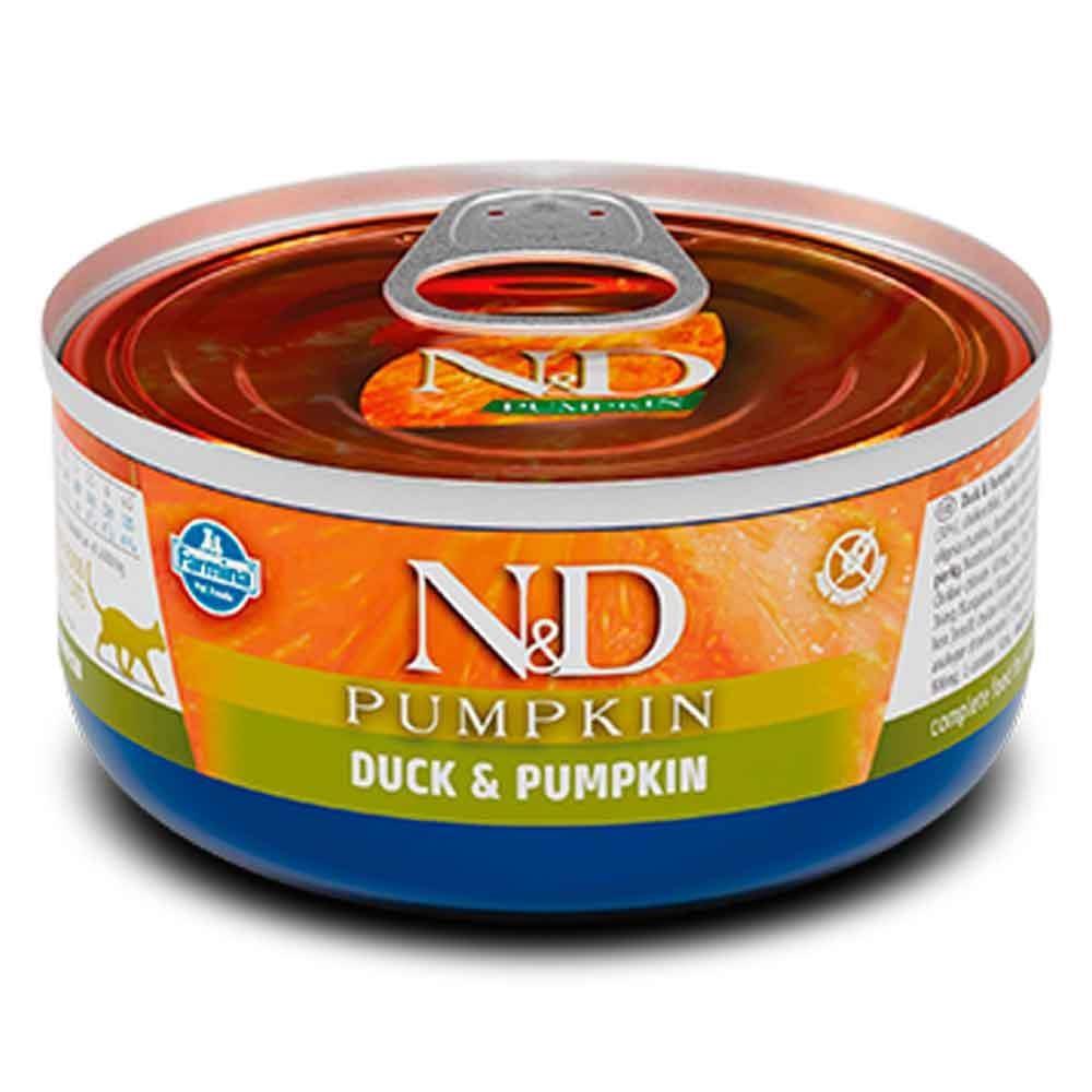 N&D Pumpkın Tahılsız Balkabaklı ve Ördekli 80 gr Yetişkin Kedi Konservesi