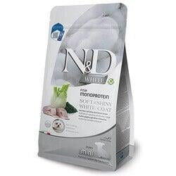 N&D White Coat Mini Puppy Levrek ve Spirulina Beyaz Tüylü Mini Irk Tahılsız Yavru Köpek Maması 1,5 Kg