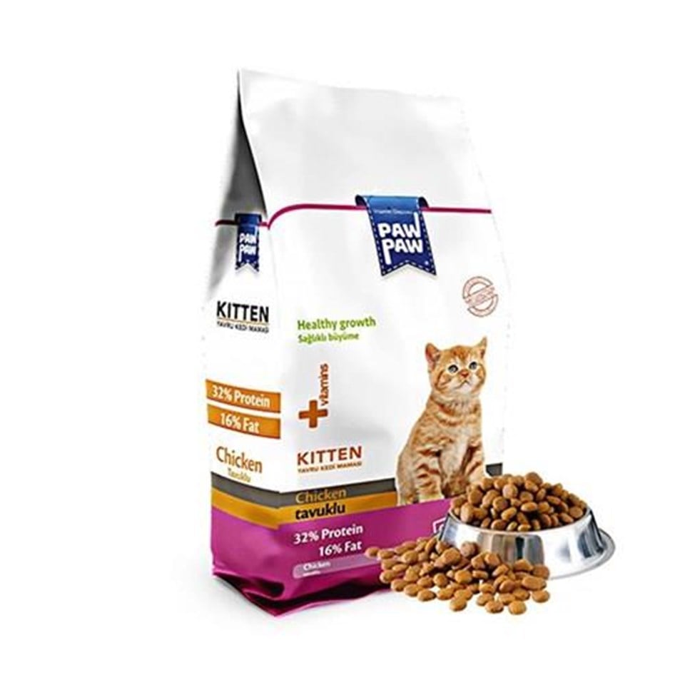 PAW PAW TAVUKLU  YAVRU  KEDİ MAMASI 15 KG