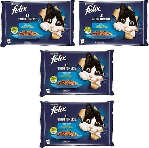 Purina Felix Felix Multipack Somonlu Ve Ton Balıklı Yetişkin Kedi Yaş Maması 4x85gr - 4 Paket