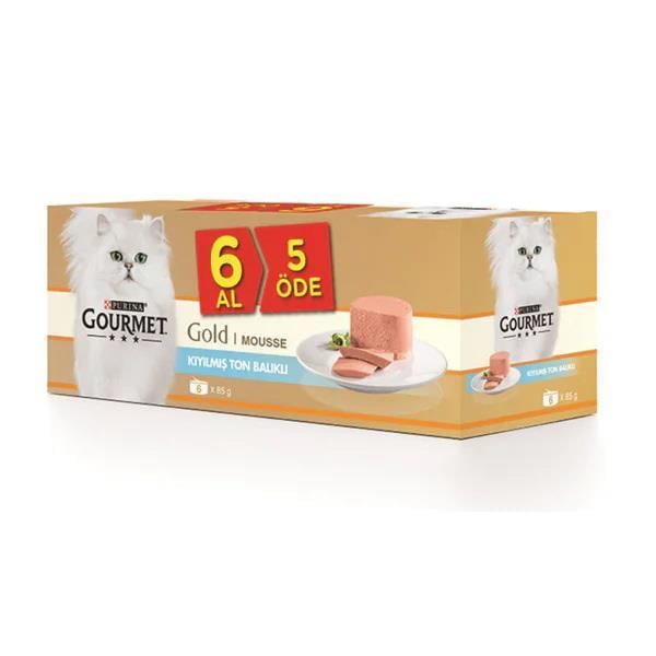 Purina Gourmet Gold Kıyılmış Ton Balıklı Kedi Konservesi 6 Al 5 Öde