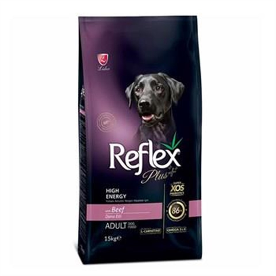 REFLEX PLUS 15KG ADULT DOG HIGH&ENERGY BEEF