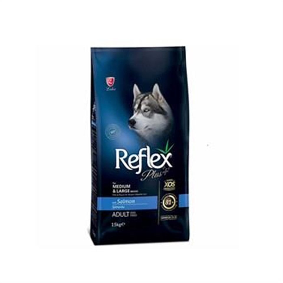 REFLEX PLUS 15KG ADULT DOG M&L BREED SALMON