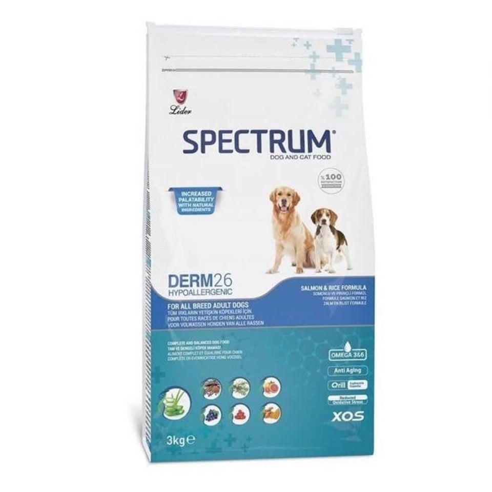 SPECTRUM 3KG ADULT DOG DERM26 SALMON