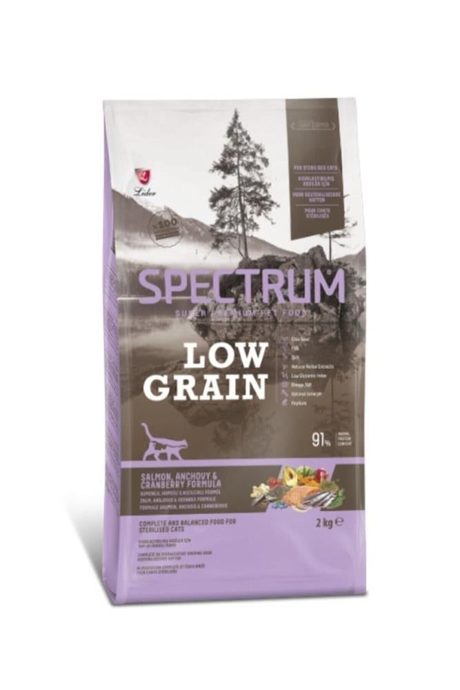 Spectrum Low Grain Kısırlaştırılmış Yetişkin Kedi Maması Somonlu&Hamsili&Kızılcıklı 2 Kg