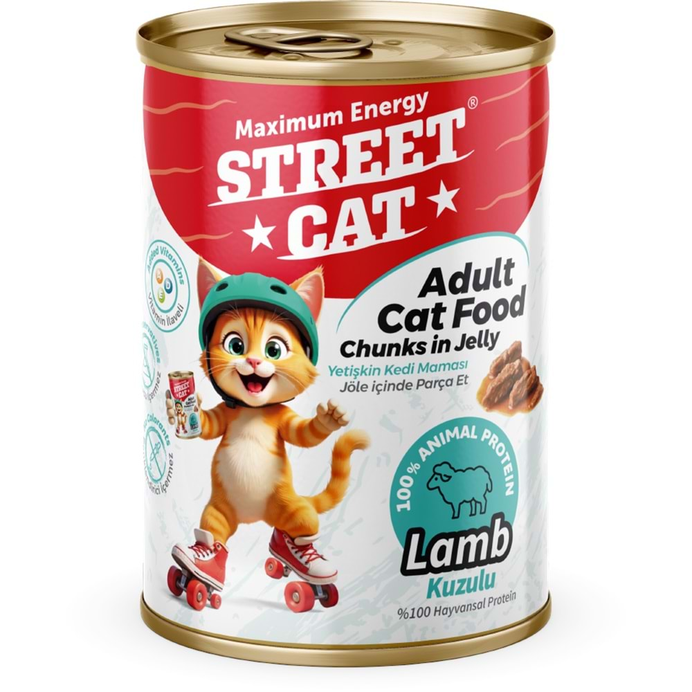 STREET CAT CHUNKS İN JELLY KUZU ETLİ KEDİ KONSERVE 400GR