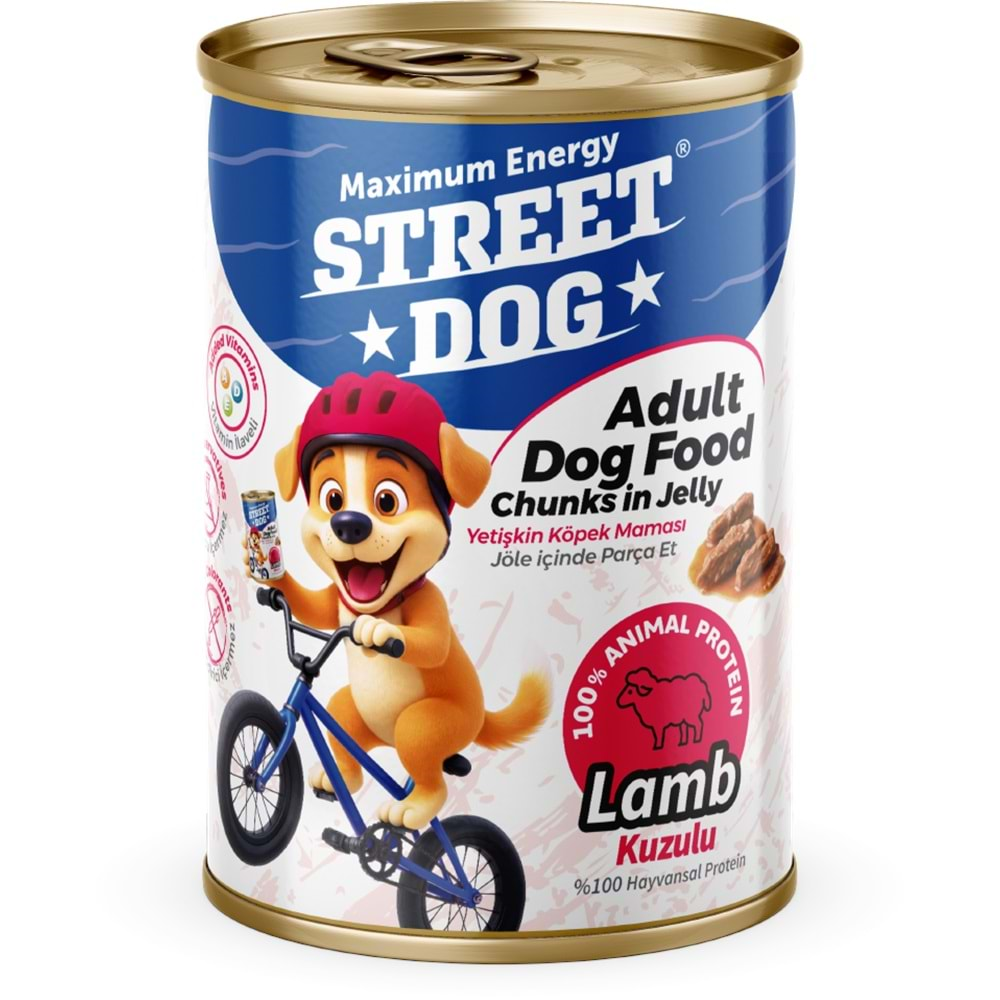 STREET DOG CHUNKS İN JELLY KUZU ETLİ KÖPEK KONSERVE 400GR