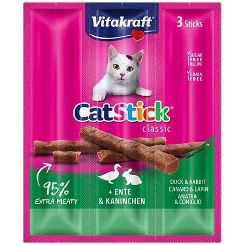 Vitakraft 24190 Cat Stick Mini Ördek ve Tavşan Kedi Ödülü 18 Gr (6 Gr x 3 Adet)