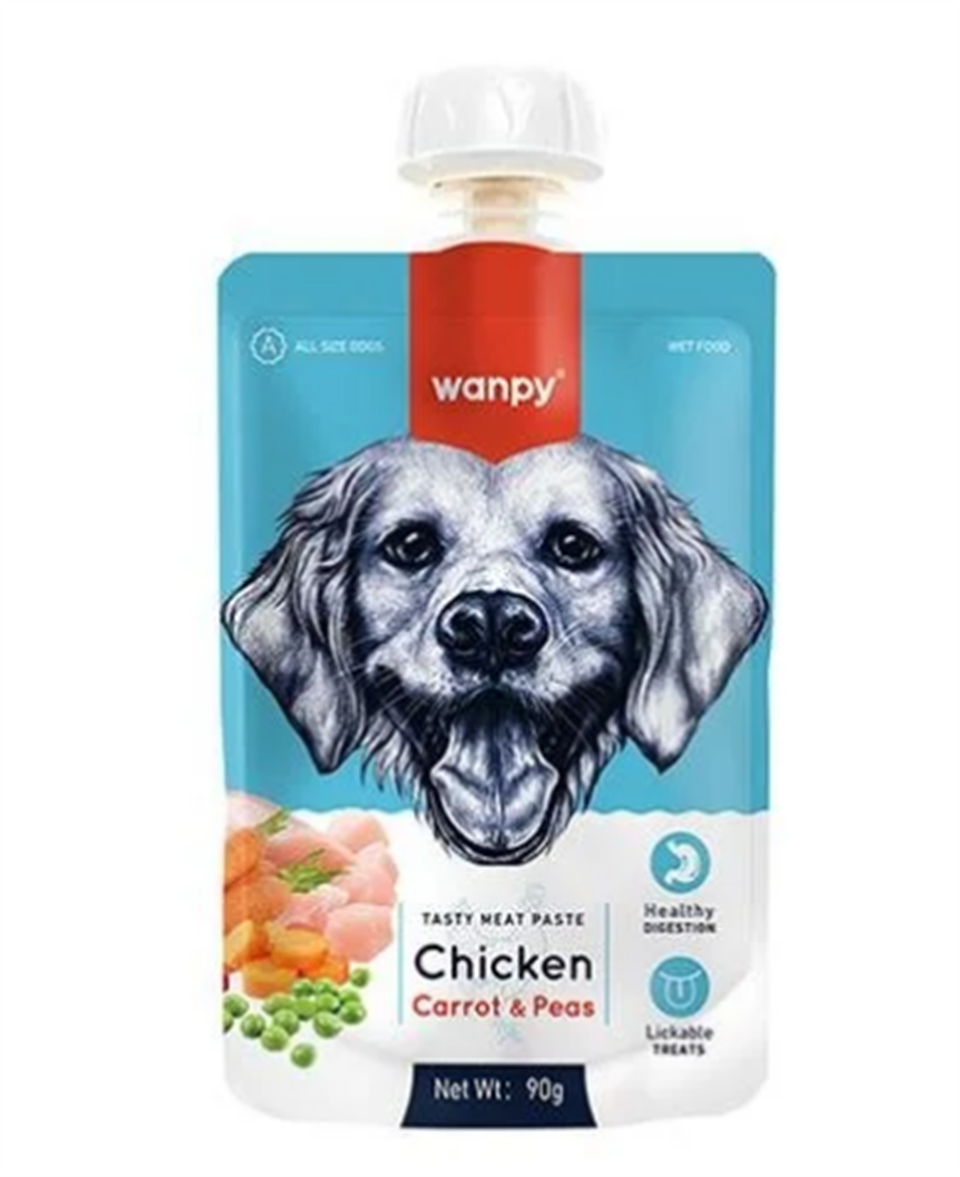 Wanpy Tavuk ve Havuçlu Taze Ezme Köpek Ödül Maması 90gr