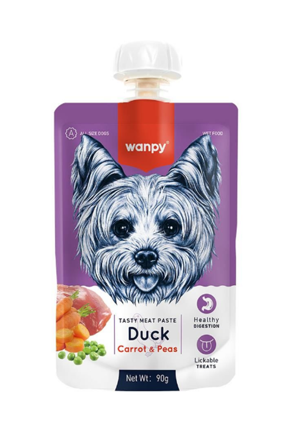 Wanpy Taze Ördekli-Havuçlu Köpek Et Ezmesi 90 gr