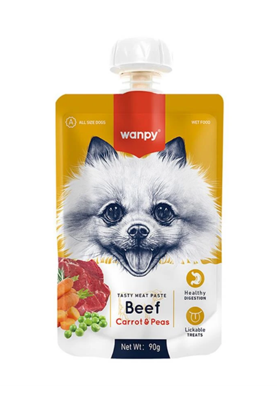 Wanpy Taze Sığır Etli-Havuçlu Köpek Et Ezmesi 90 gr