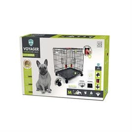M-Pets Voyager Tekerlekli 2 Kapılı Köpek Kafesi Medium Siyah 76x48x53 Cm