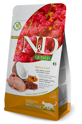 ND Kinoa Skin Coat Bıldırcın Etli Yetişkin Kedi Maması 5 Kg