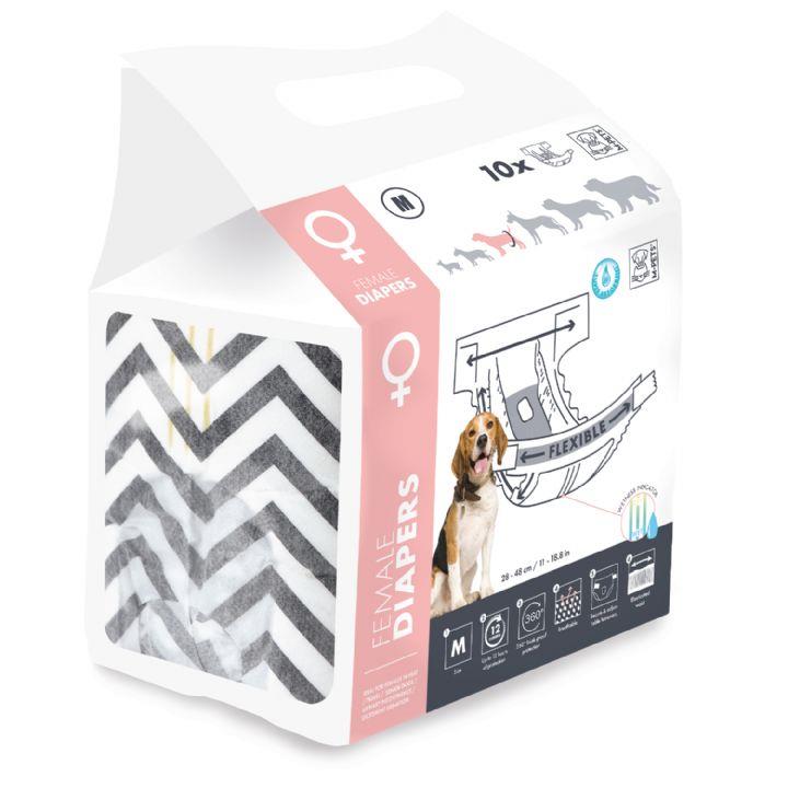  M-PETS DIAPERS DİŞİ KÖPEKLER İÇİN KÜLOT (M) 10LU