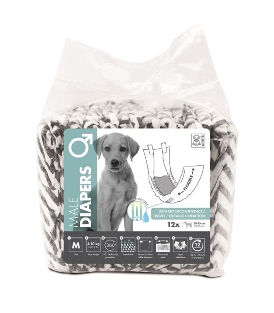 10116299 M-PETS DIAPERS ERKEK KÖPEKLER İÇİN KÜLOT (M) 12Lİ