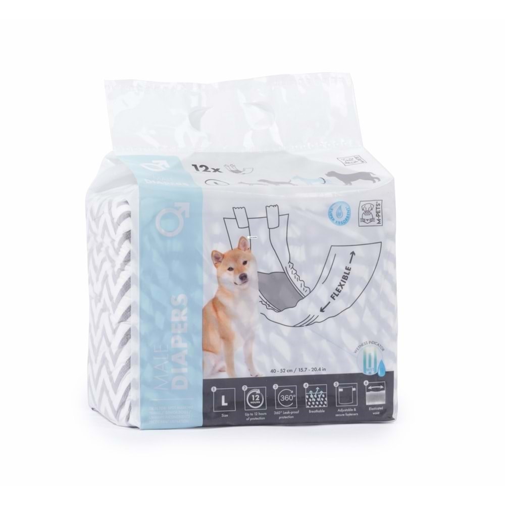 10116399 M-PETS DIAPERS ERKEK KÖPEKLER İÇİN KÜLOT (L) 
