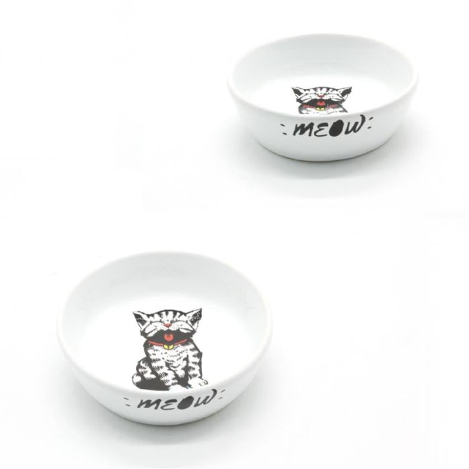 10176-ALLY PAWS DESENLİ SERAMİK MAMA KABI 250ML