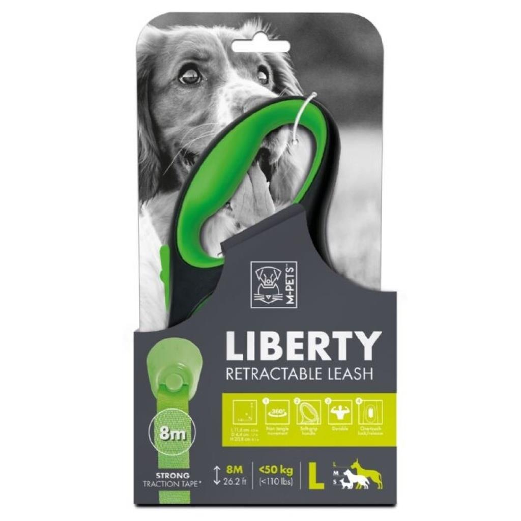 10824599 M-PETS LIBERTY OTOMATİK GEZDİRME ŞERİT 8MT/GREEN (L)
