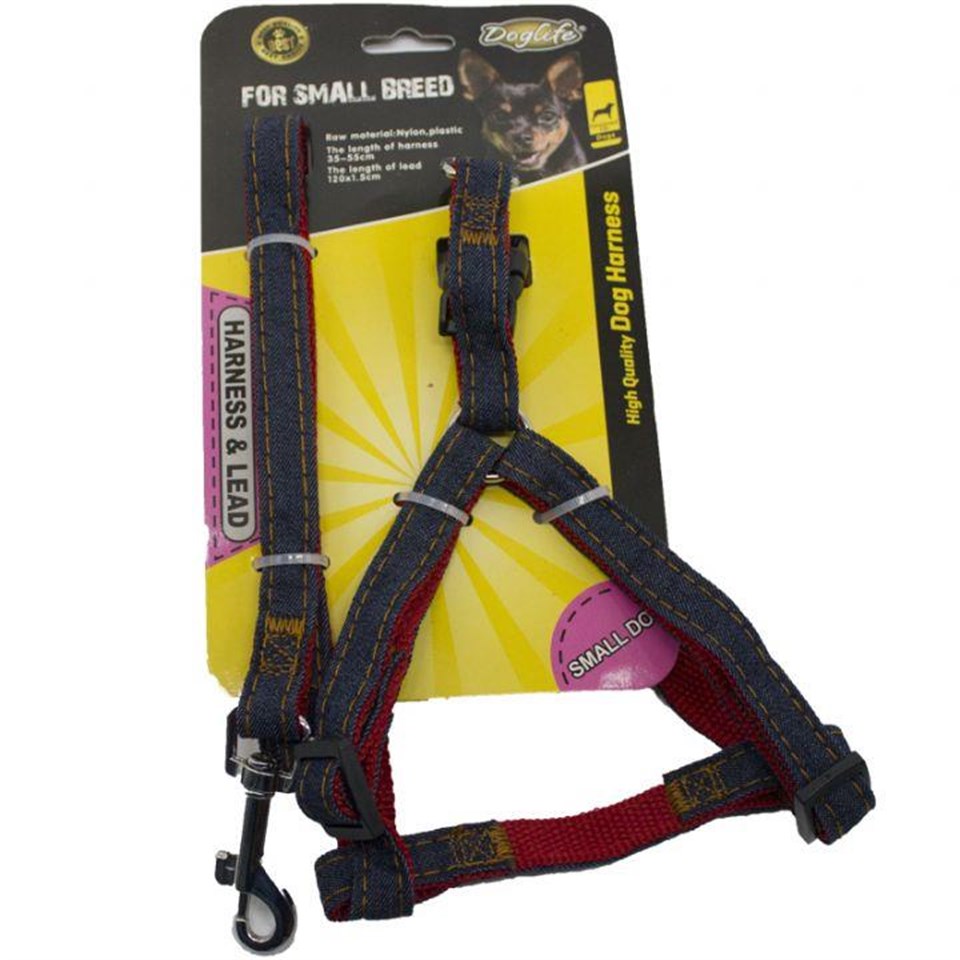 201430-DOGLİFE GÖĞÜS TASMASI+GEZDİRME 1,5CM SMALL