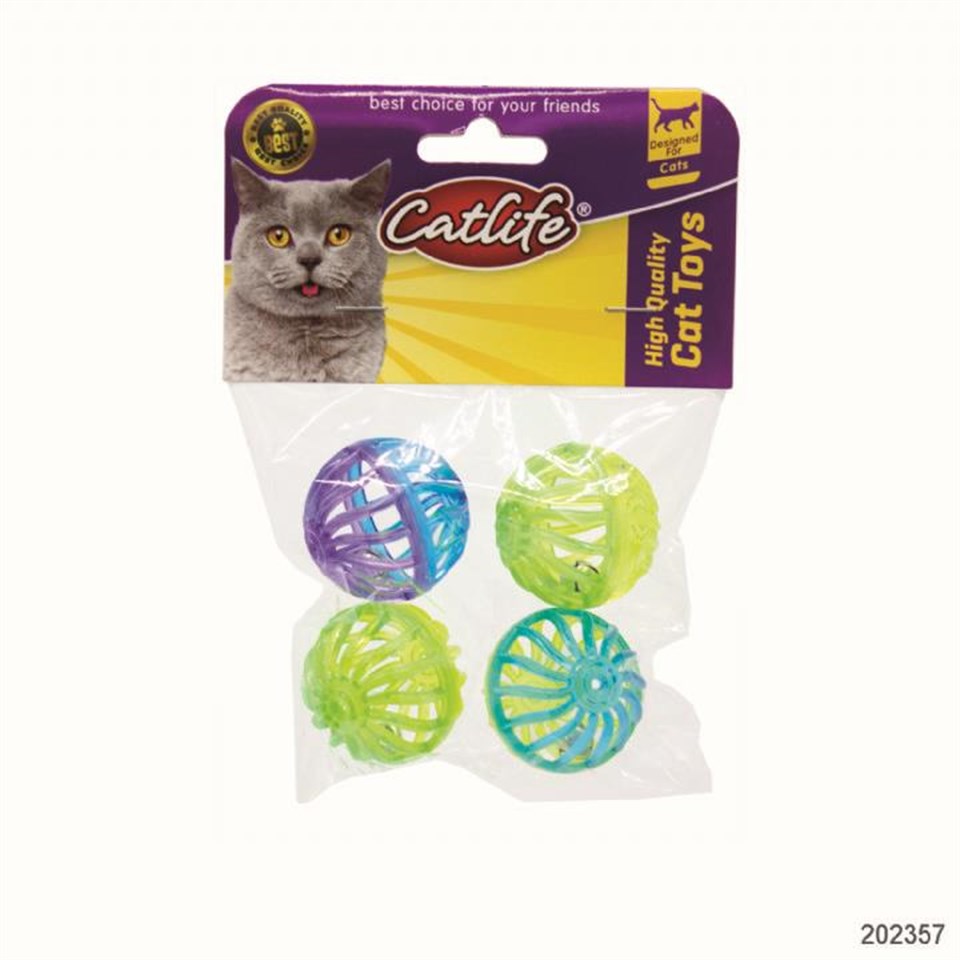 202357-CATLİFE ZİLLİ KEDİ OYUNCAĞI 4LÜ PAKET