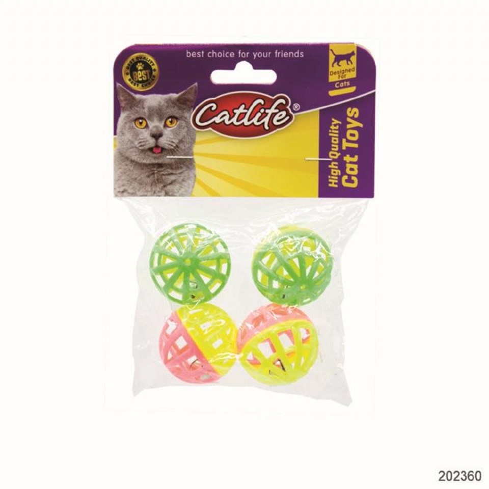 202360-CATLİFE ZİLLİ KEDİ OYUNCAĞI 4LÜ PAKET
