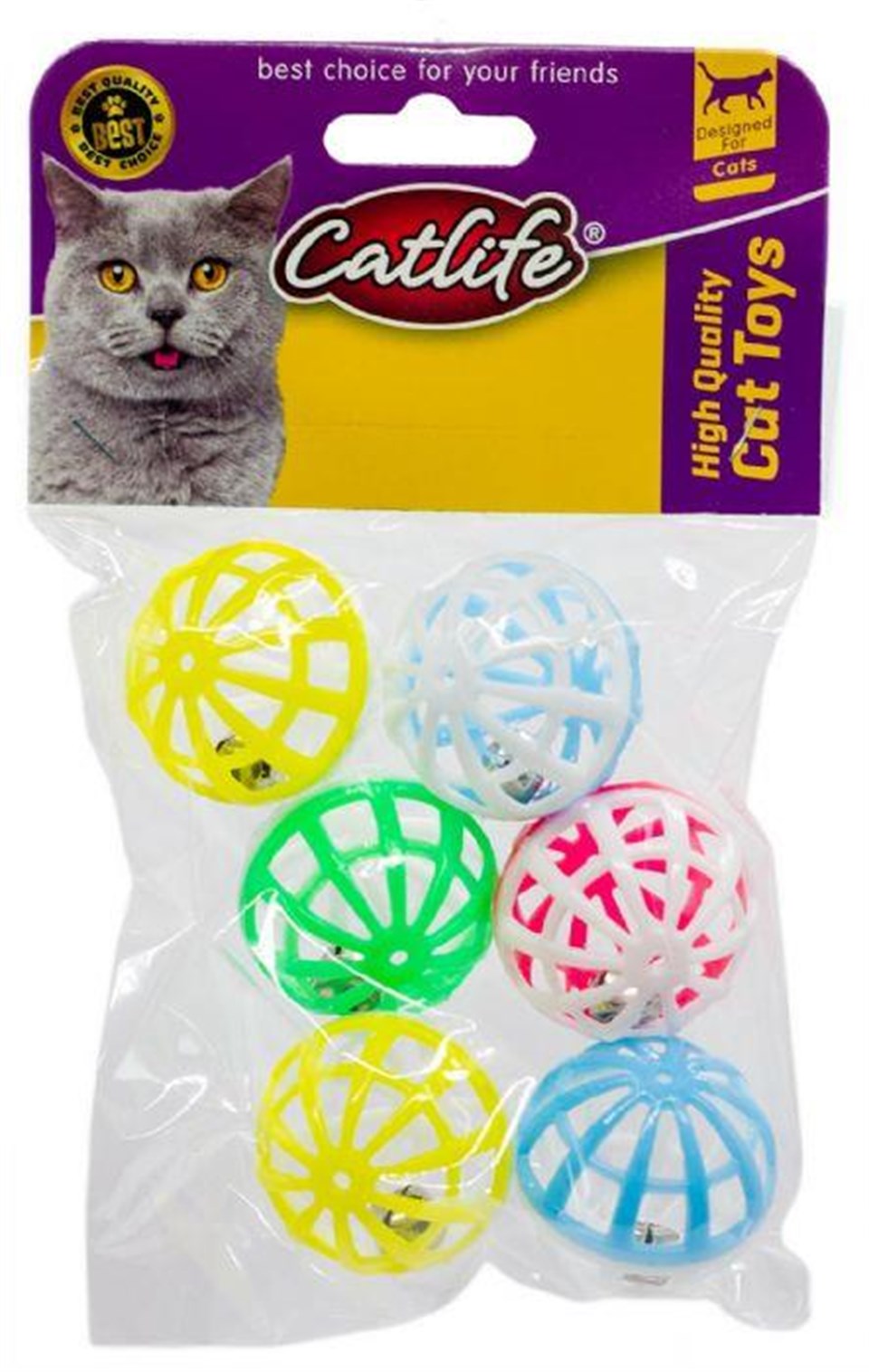 202467-CATLİFE ZİLLİ KEDİ OYUNCAĞI 6LI PAKET