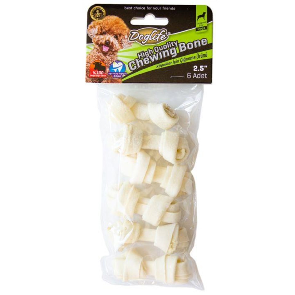 202691-DOGLİFE DÜĞÜMLÜ KEMİK WHİTE 9-10GR/AD. 6LI