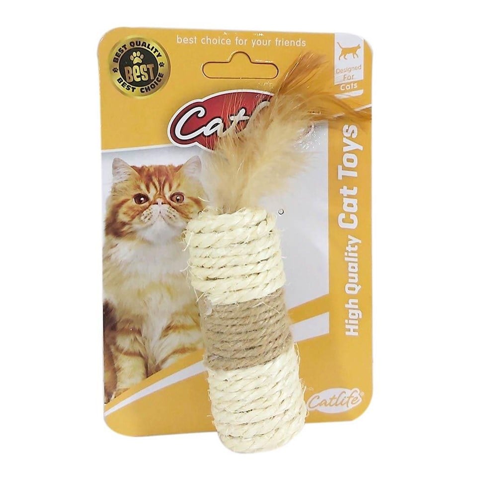 203052-CATLİFE KEDİLER İÇİN TÜYLÜ SİLİNDİR OYUNCAK