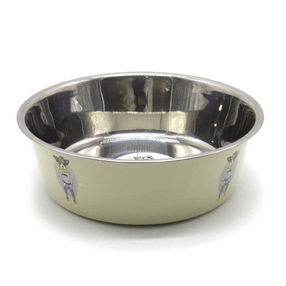 203314-ALLY PAWS DESENLİ KAYMAZ TABANLI ÇELİK MAMA KABI 19CM