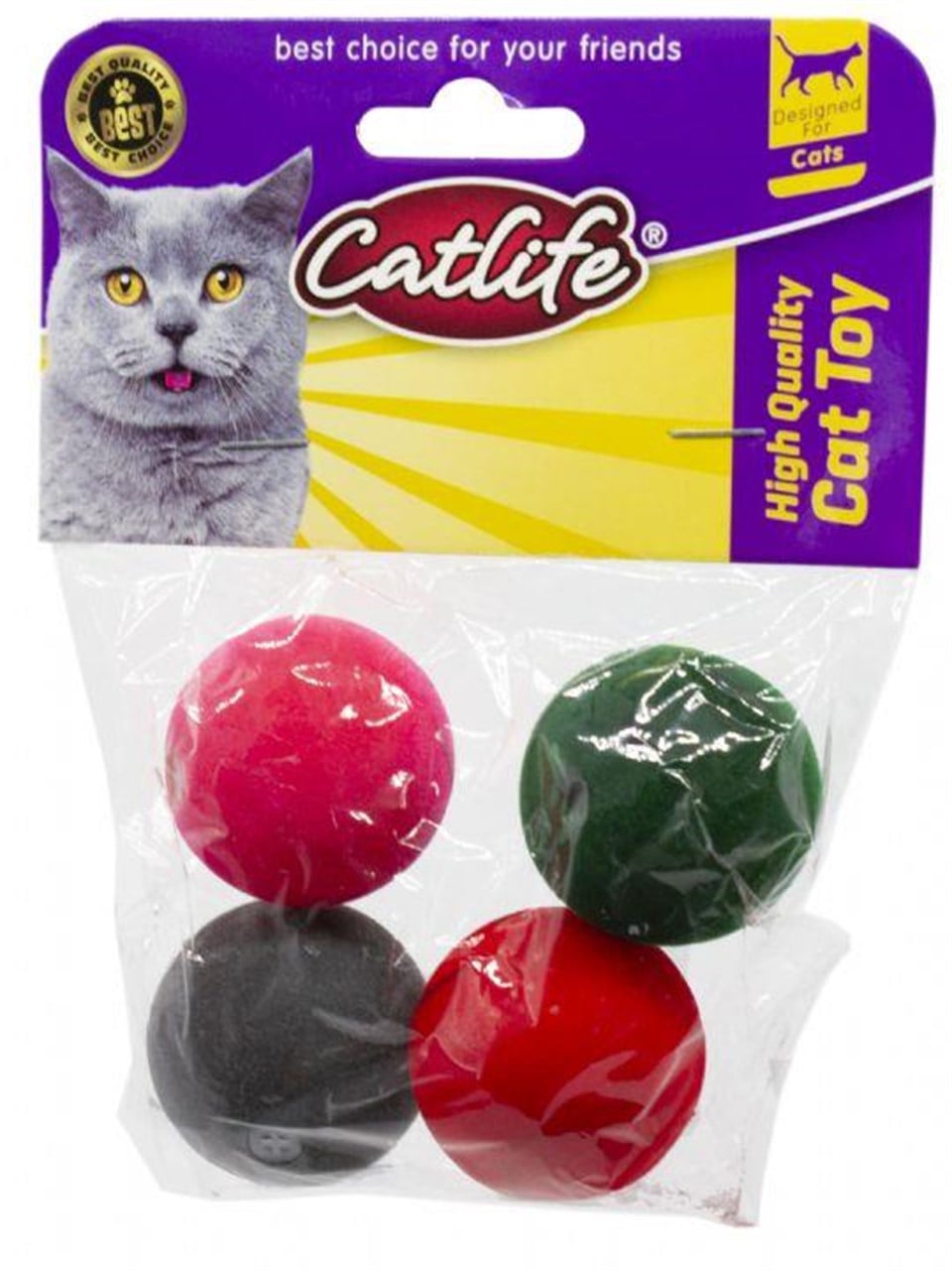 203433-CATLİFE KEDİLER İÇİN PLASTİK TOP 4LÜ