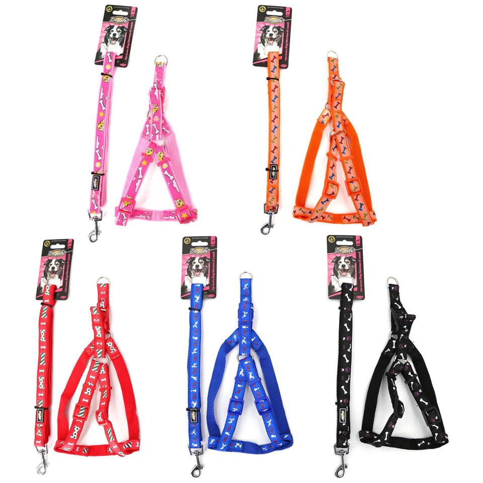 203463-DOGLİFE KÖPEKLER İÇİN DESENLİ GÖĞÜS TASMASI:+GEZDİRME 2,0CM