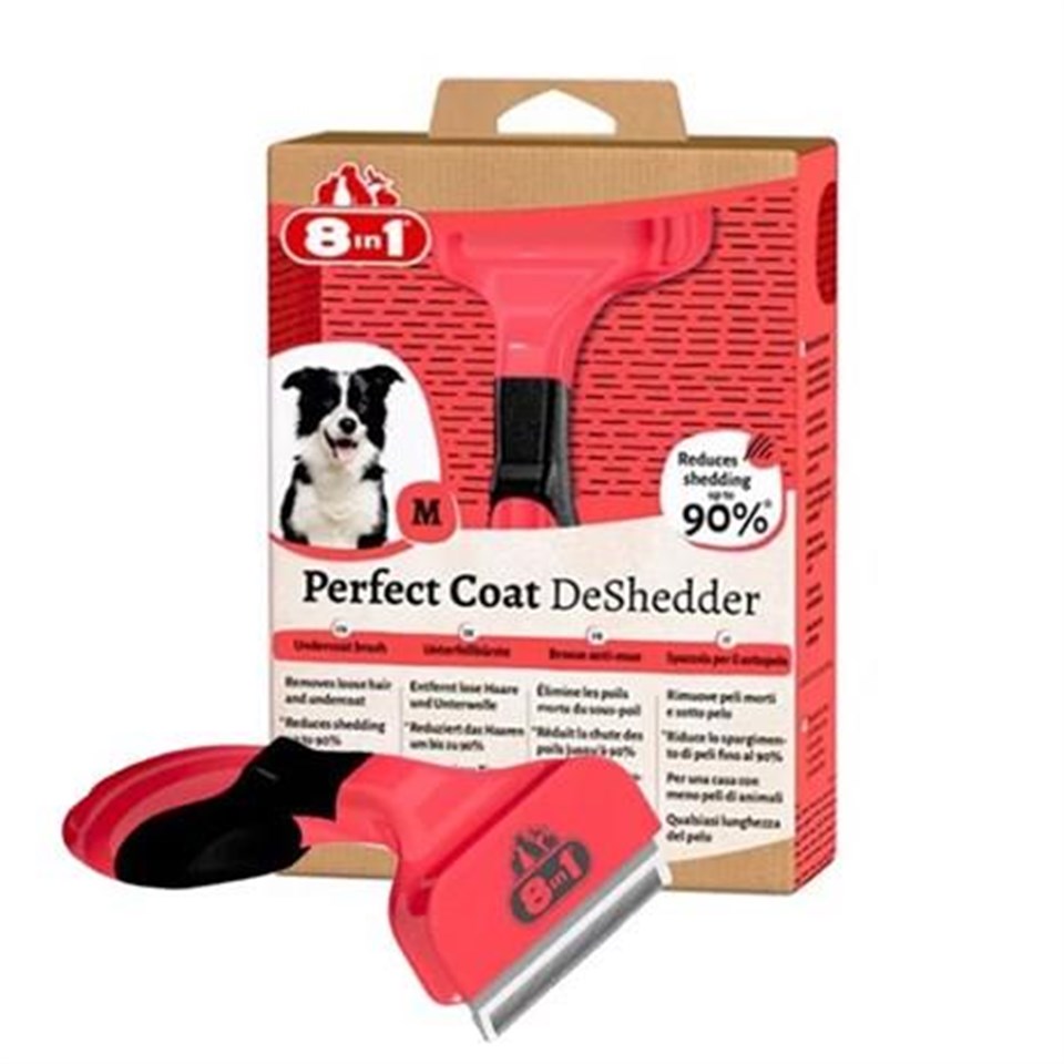 8in1 Perfect Coat DeShedder Furminator Orta Irk Köpek Tarağı Medium