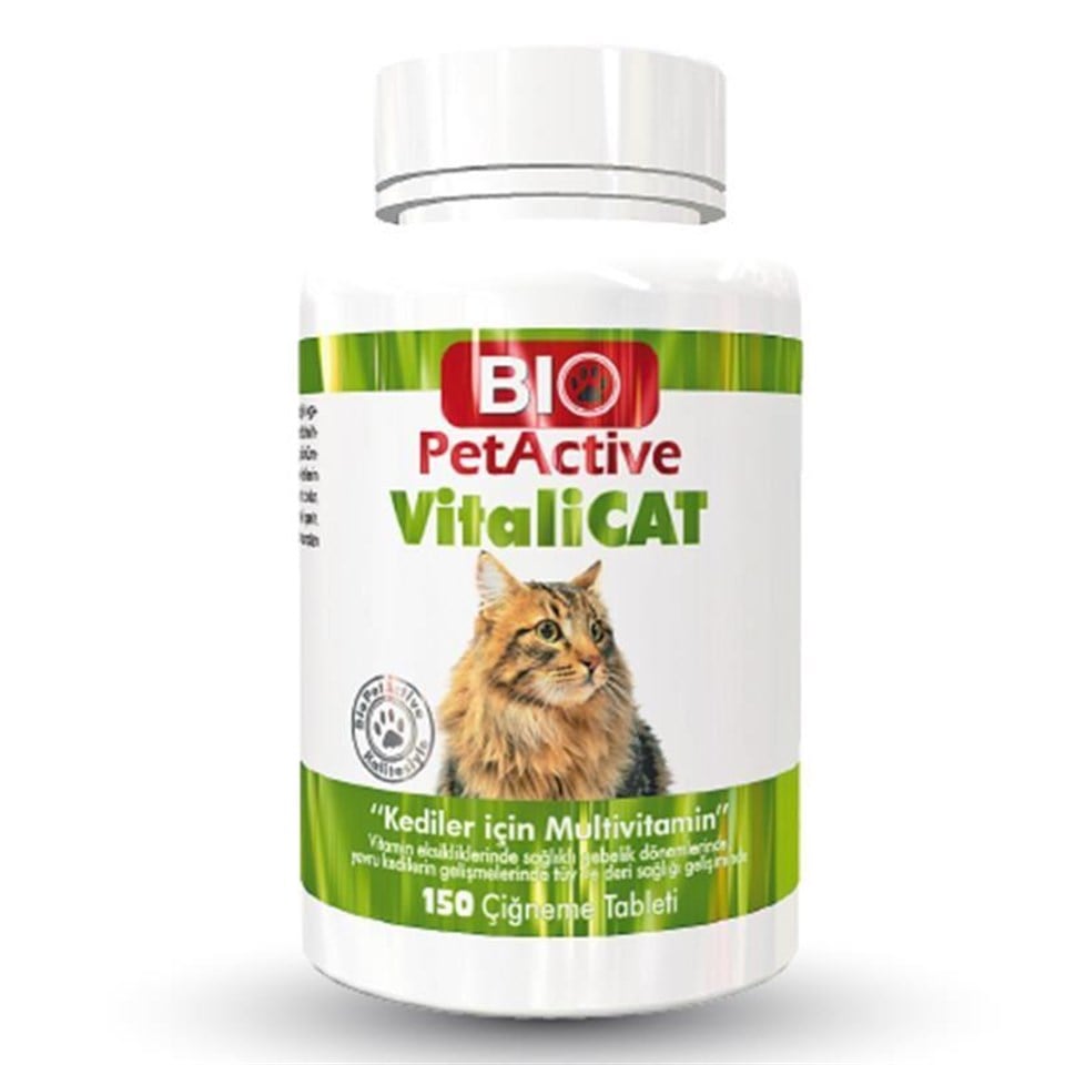 BIO PETACTİVE VİTALİCAT MULTİVİTAMİN 75GR 150TABS
