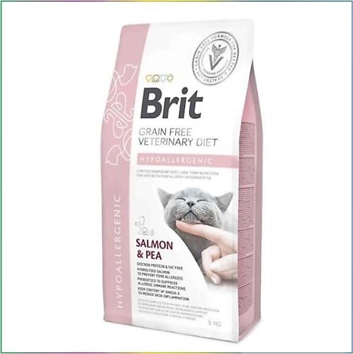 Brit Veterinary Diet Dermatitli Ve Gıda Alerji Rahatsızlıkları Olan Kediler İçin, Tahılsız, Hipoalerjenik Somon Balıklı Ve Bezelyeli Kuru Mama 5 kg
