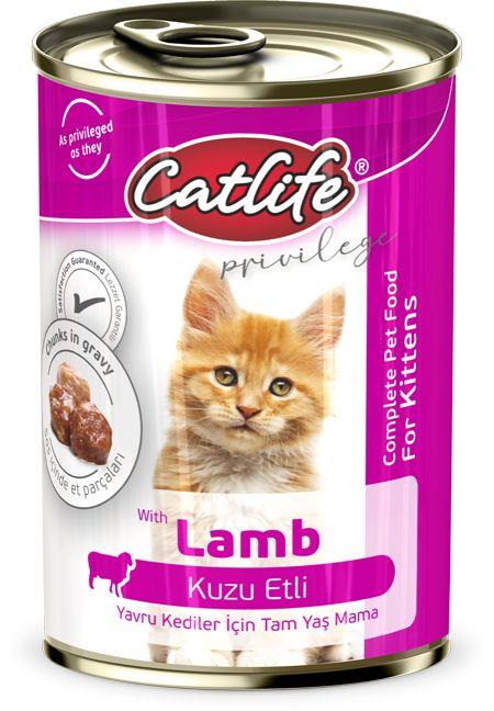 Catlife Kitten Kuzu Etli 400 gr Yavru Konserve Kedi Maması