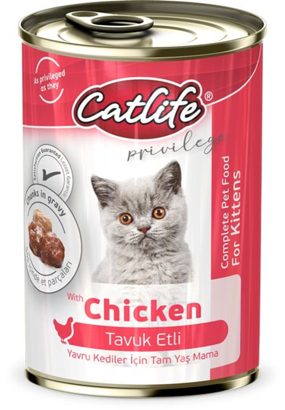 CLF12-CATLİFE KİTTEN TAVUK ETLİ KONSERVE 400GR 