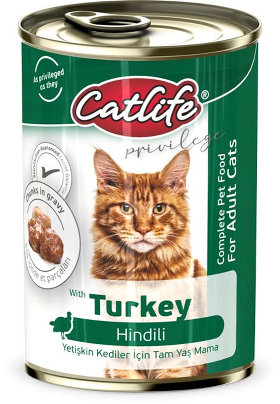 CLF17-CATLİFE HİNDİLİ KEDİ KONSERVE 400GR 