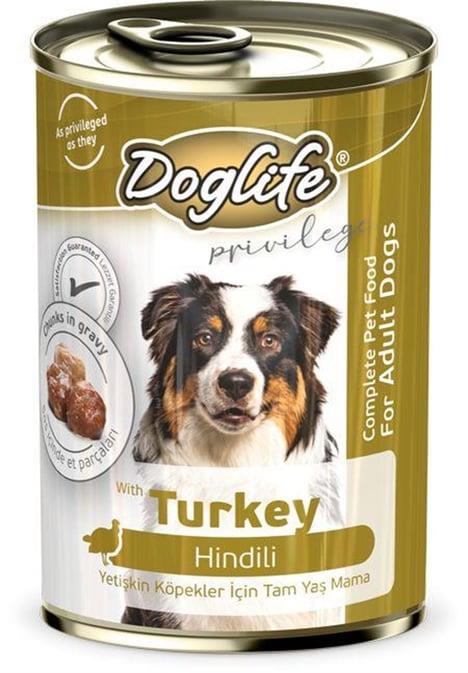Doglife Hindili 400 gr 12 Adet Yetişkin Köpek Konservesi