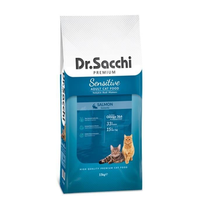Dr. Sacchi Premium Düşük Tahıllı Somonlu 15 kg Yetişkin Kedi Maması