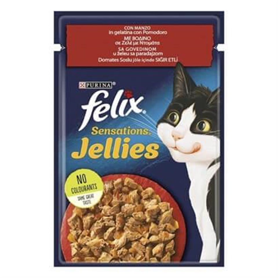 Felix Sensation Sığır & Domatesli Kedi Yaş Mama 85 Gr