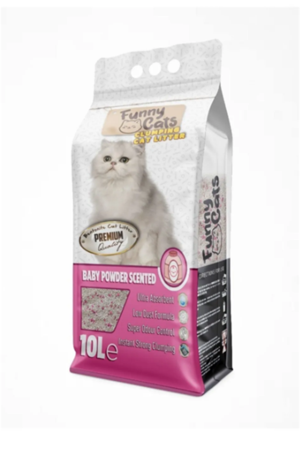 Funny Cats Bebek Pudra Kokulu Kedi Kumu 10 LT Ince