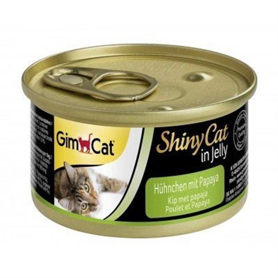 GimCat ShinyCat Tavuk Etli ve Papaya Jöleli Kedi Konservesi 70 Gr