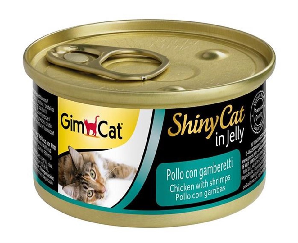 Gimcat ShinyCat Tavuk & Karides Jöleli Konserve Kedi Maması 70 Gr