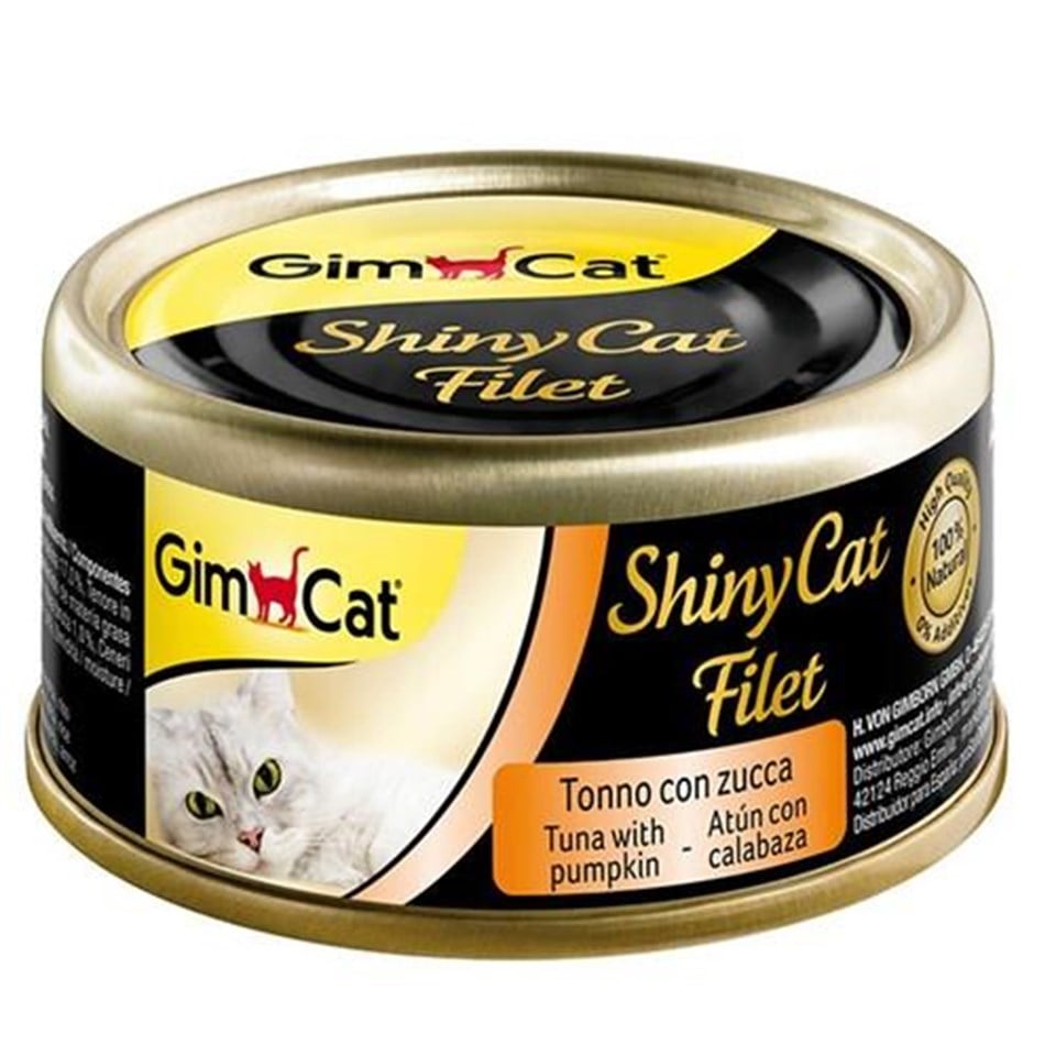 GimCat ShinyCat Ton ve Balkabağı Kıyılmış Fileto Kedi Konservesi 70 Gr