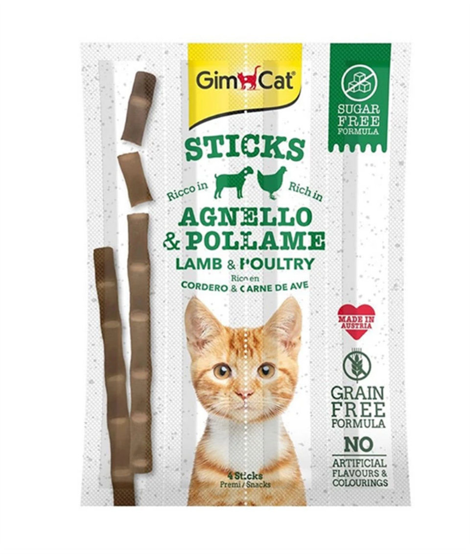 Gimcat Sticks Kuzu Etli Tavuklu Tahılsız Çubuk 20 Gr.